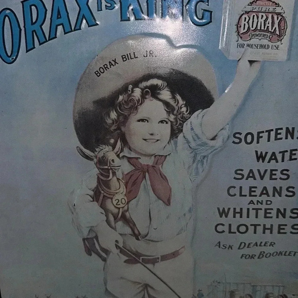 VTG Borax Household Products 20 Mule Team Metal Advertisement Hanging Sign - Picture 12 of 16